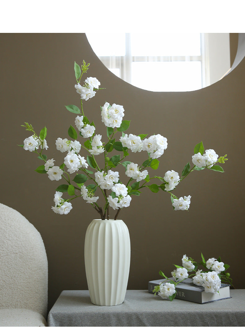 Artificial Flower Multi-Head Camellia Garden  Artificial Silk Flower Ornament Living Room Soft Decoration Ornament