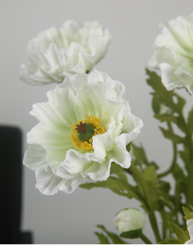 Artificial Flowers Fake Flowers Flocked Poppy Realistic Poppy