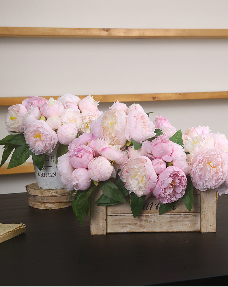 ins High-End Artificial Flowers Fake Flowers Six-Headed Peony Bouquet