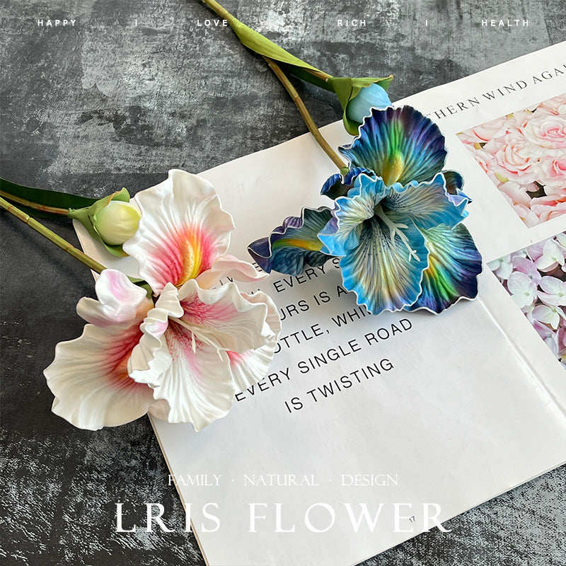 2 Iris Flowers EVA Realistic Touch Artificial Flowers