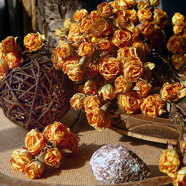 Six-Headed Burnt Edge Small Rose 12pcs - 20.8in