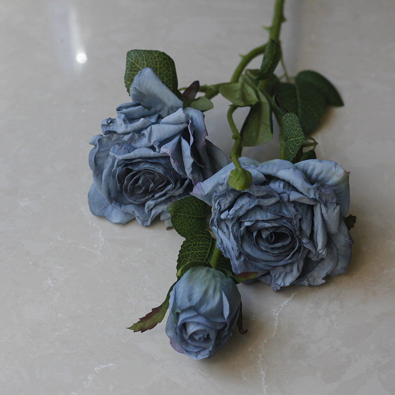 Fake Flowers Artificial Flowers 3 Heads Dried Roses