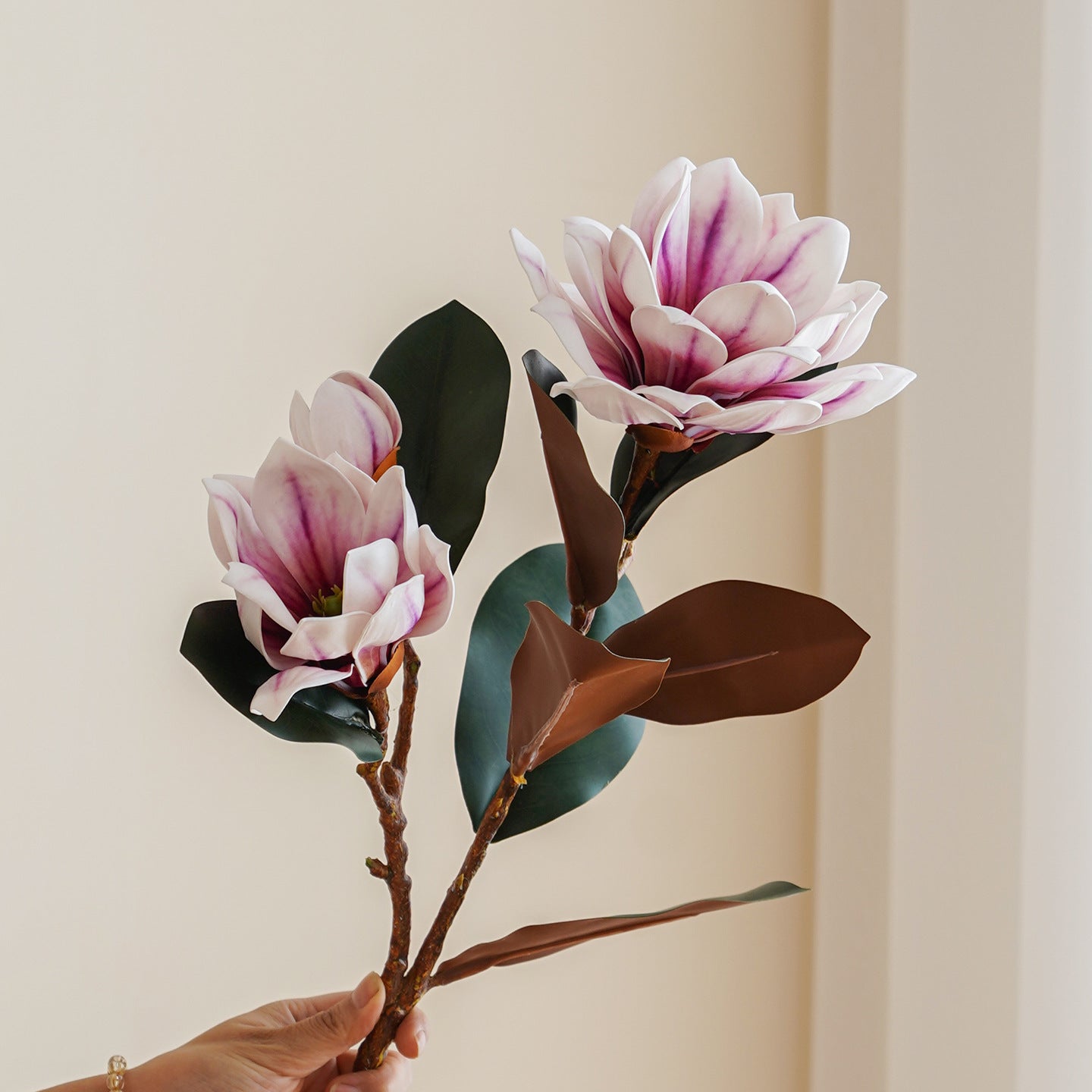 Magnolia with curled leaves 2pcs - 30inch