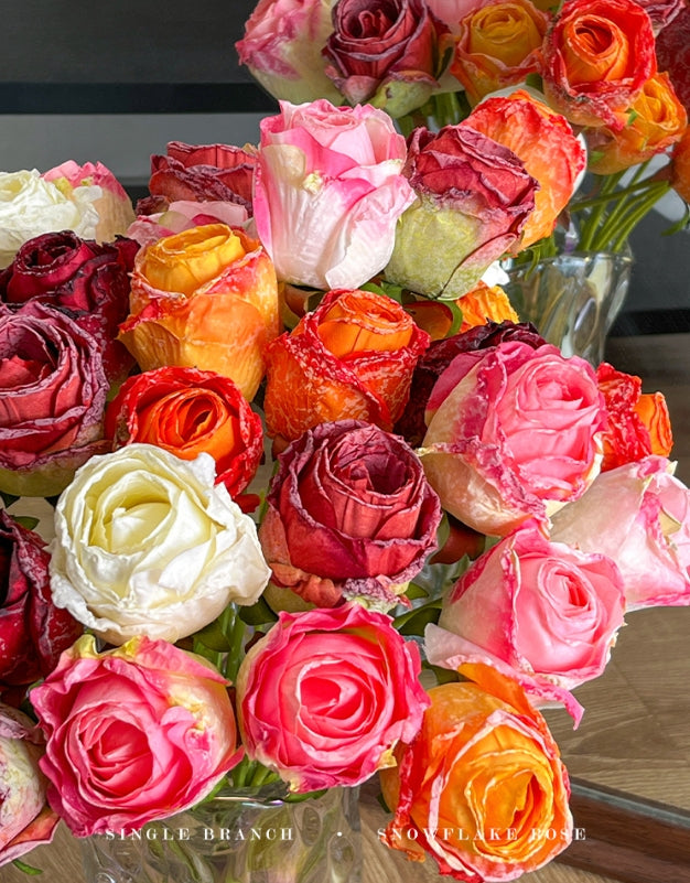Imitation Dried Flower Baked Rose Artificial Flower Snow Rose