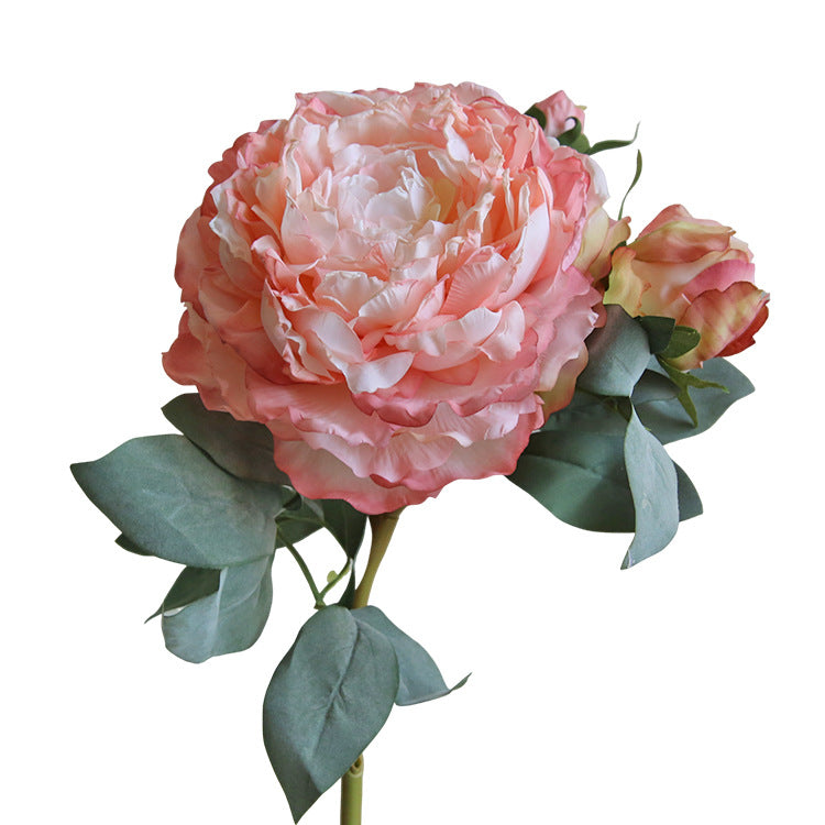 Burnt Edge Large Peony Artificial Flower Table Decoration Fake Flower
