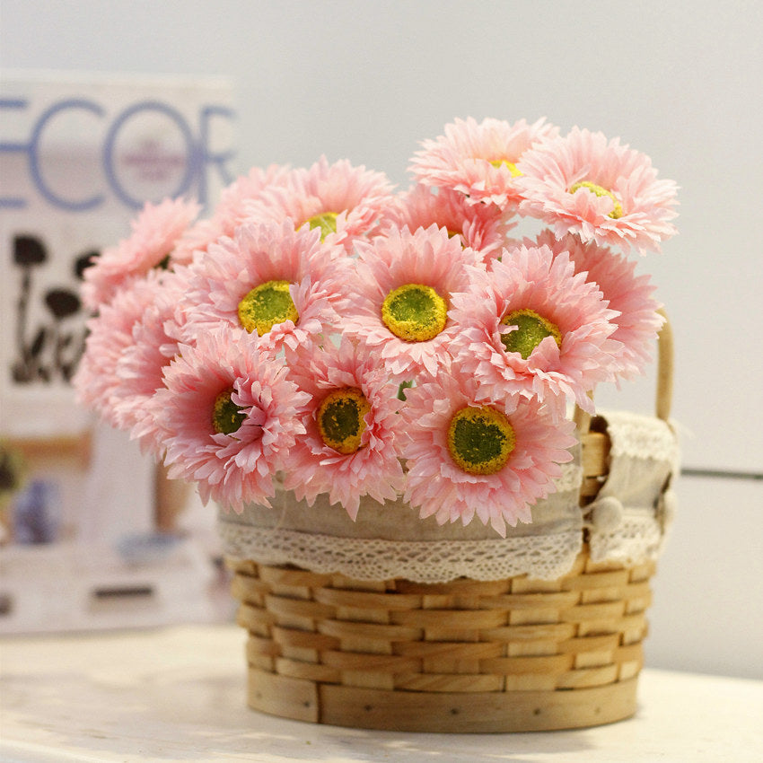 Artificial Flower Small Daisy Single Branch Multi-color Pastoral Flowers