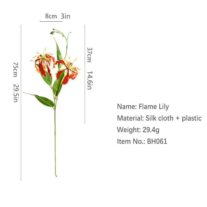 Flame Lily Flower 12pcs - 29.5in