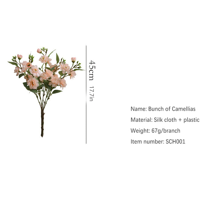 Camellia Silk Flower 12pcs - 17.7in