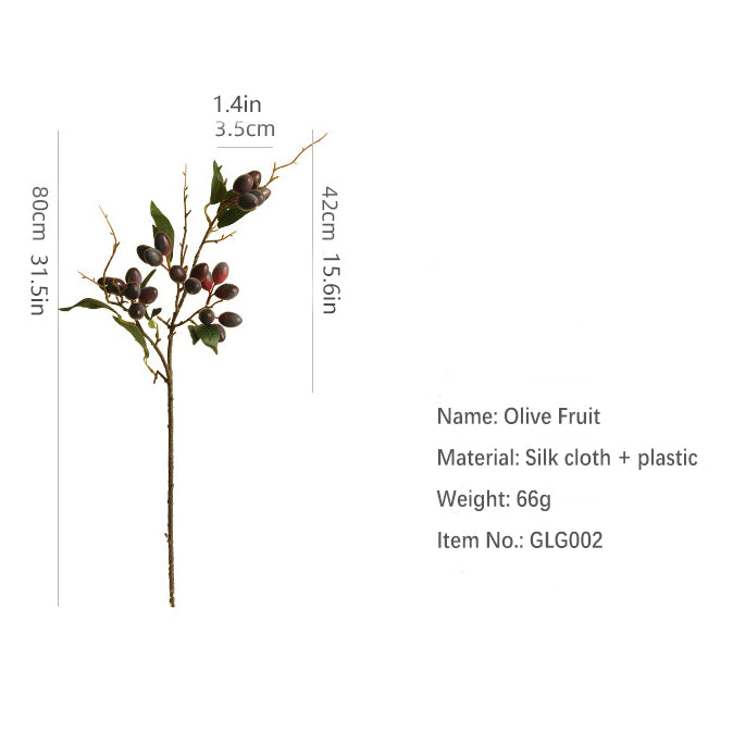 Artificial Flower Olive Fruit 12pcs - 31.5in