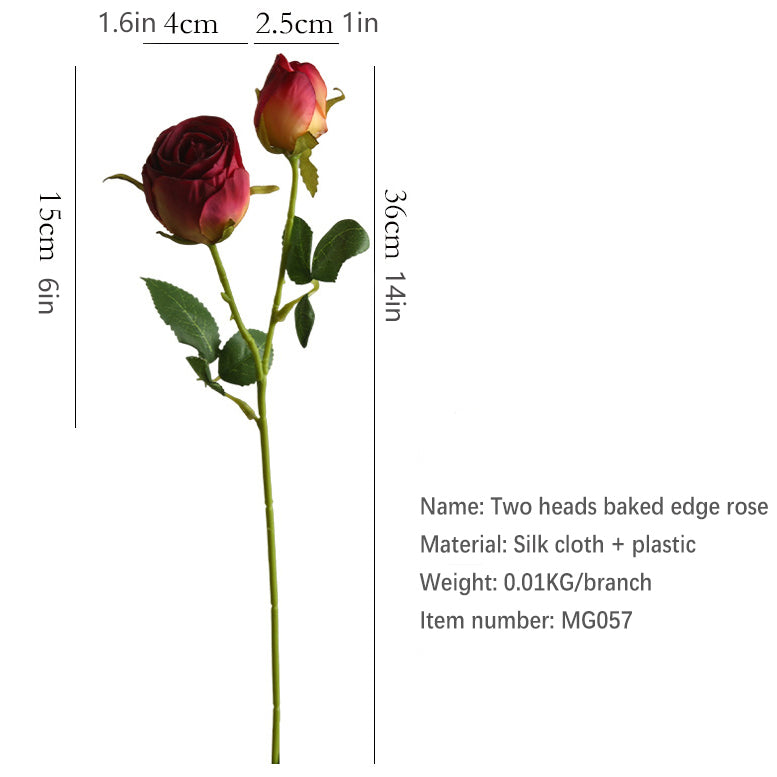 Double-Ended Roasted Edge Rose 12pcs - 14in