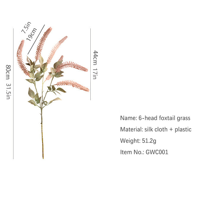 6-Headed Dog Tail Grass 12pcs - 31.5in