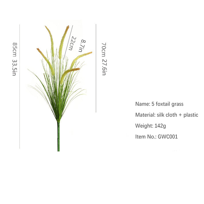 5-Headed Dog Tail Grass Bundle 12pcs - 33.5in