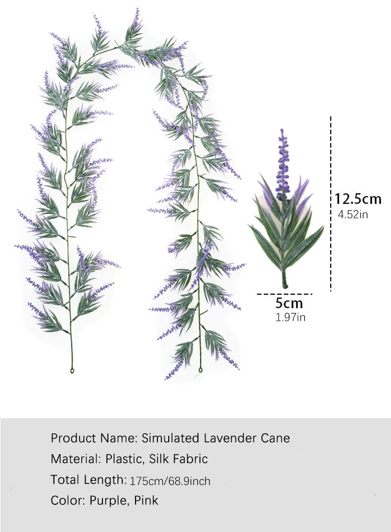 Christmas Artificial Lavender Vine 2pcs - 68.9inch