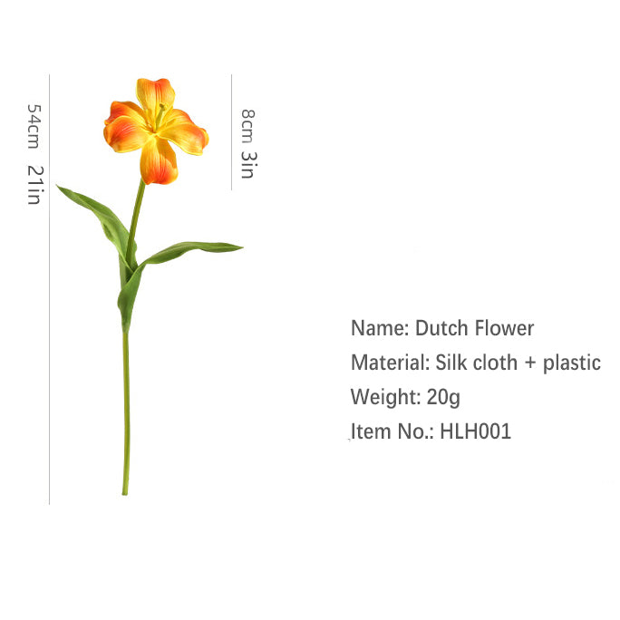 Open Dutch flower Tulip  Realistic Touch 12pcs - 21in
