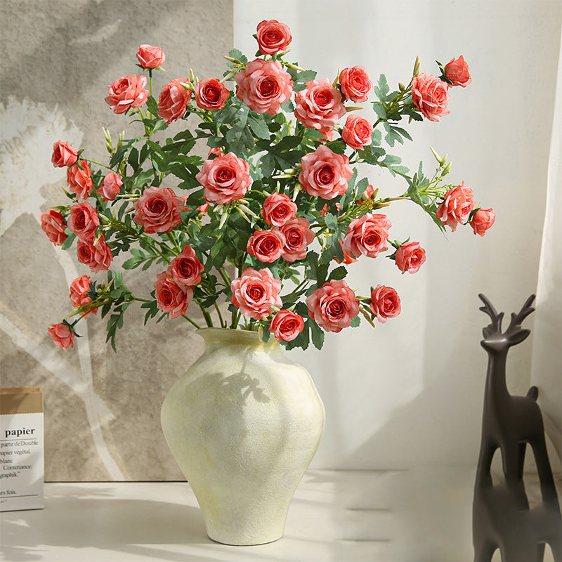 Multi-Head Wrinkled Fabric Rose 12pcs - 35.4in
