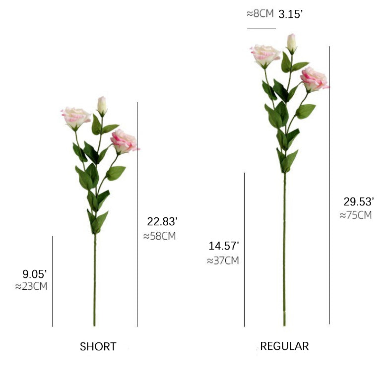Light Luxury Simulation Single 3 Forks Moist Feeling Eustoma Fake Flowers