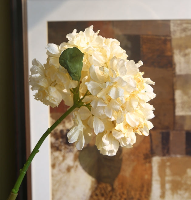 Vintage Single Branch Burnt Edge Hydrangea Artificial Flower