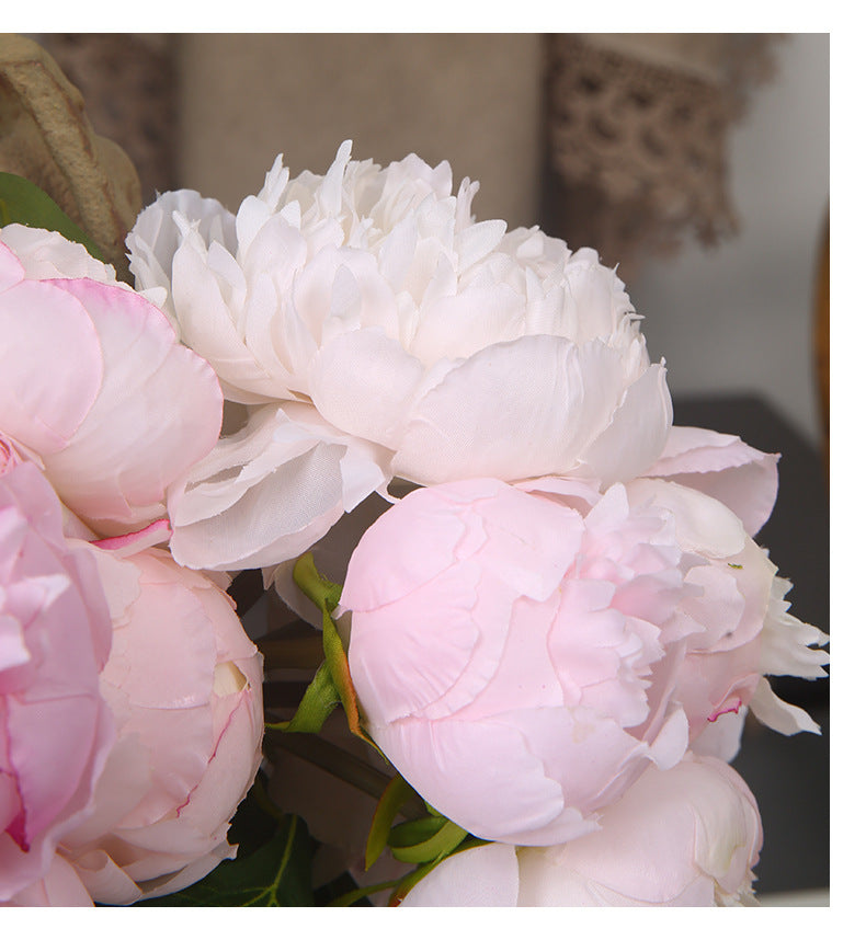 ins High-End Artificial Flowers Fake Flowers Six-Headed Peony Bouquet