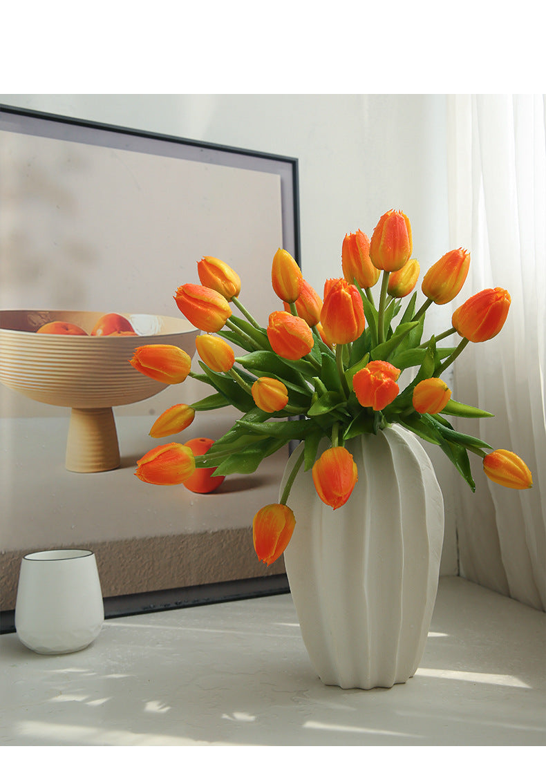 Artificial Flower Three-Headed Realistic Tulip