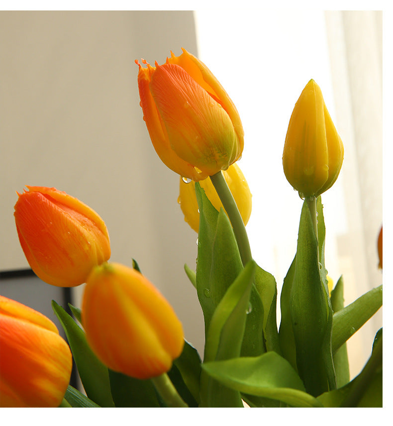 Artificial Flower Three-Headed Realistic Tulip