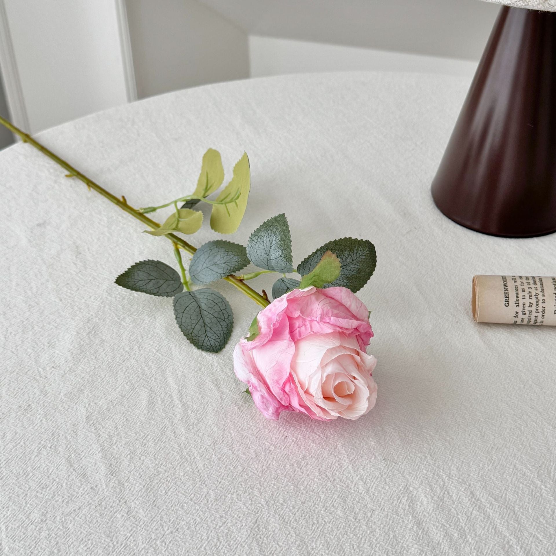 Simulated Burnt Edge Rose Vintage Rose