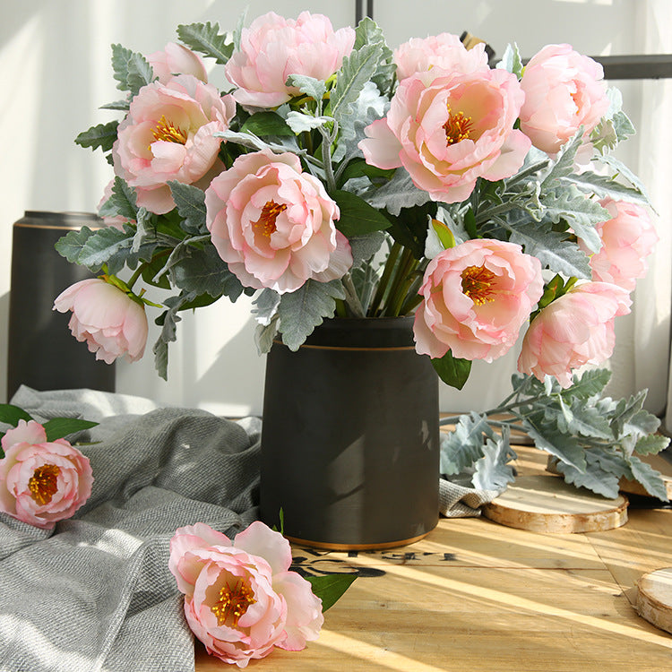 Single Branch Hibiscus Peony  12pcs - 17.7in