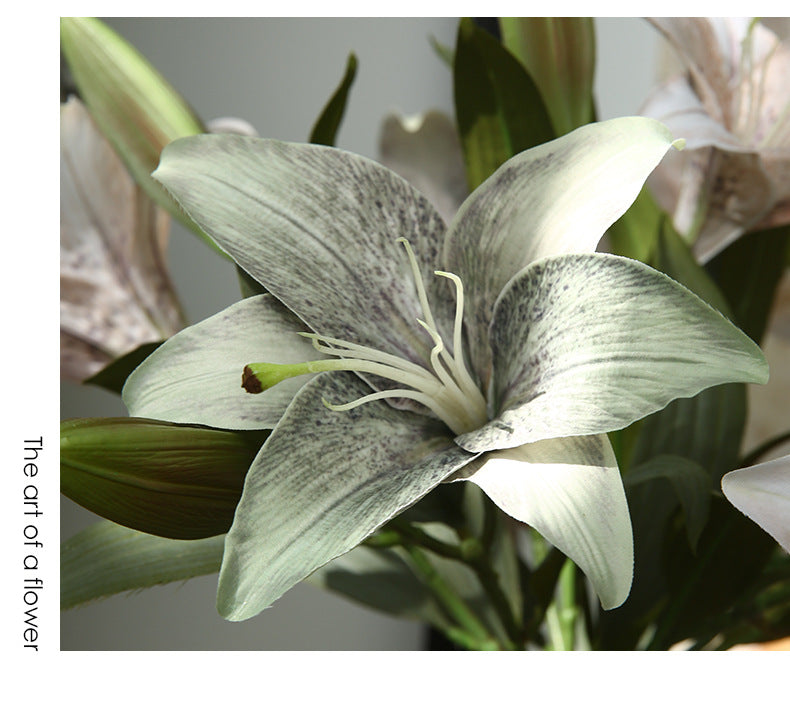 Artificial Flowers Fake Flowers Vintage Decoration 2 Heads Autumn Lily