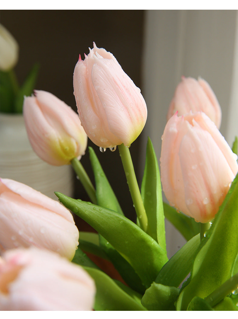 Artificial Flower Three-Headed Realistic Tulip