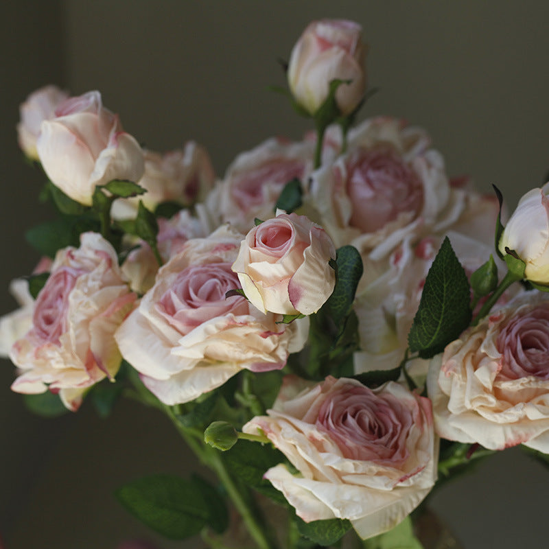 Fake Flowers Artificial Flowers 3 Heads Dried Roses