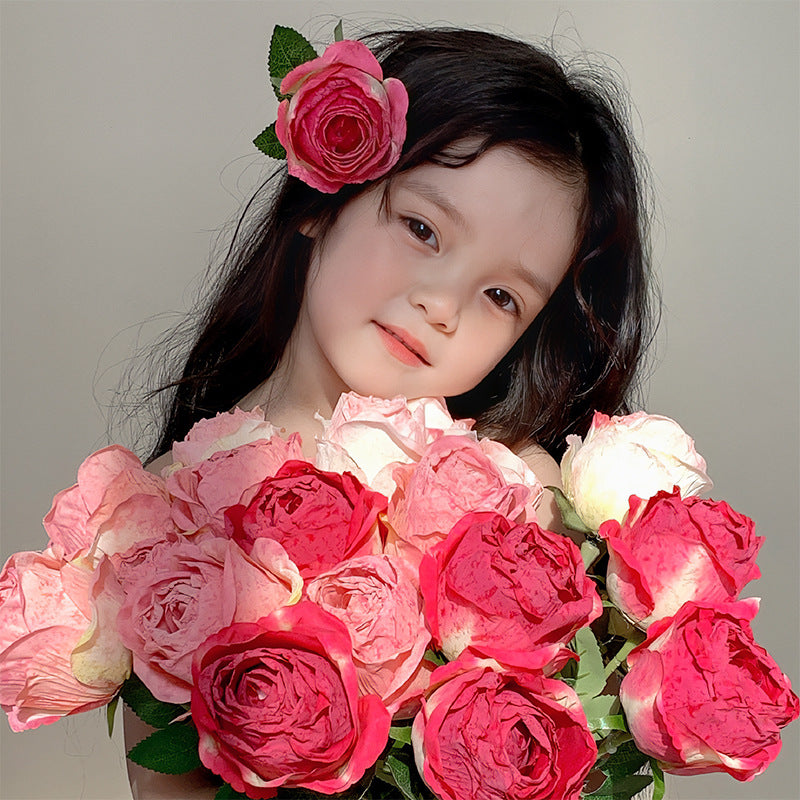 Roasted Rose Flower with Curling Edge 12pcs - 20.5in