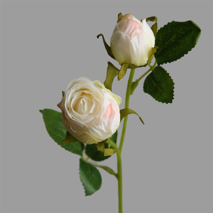 Artificial Flower Double-Ended Roasted Edge Rose Silk Flower Rose