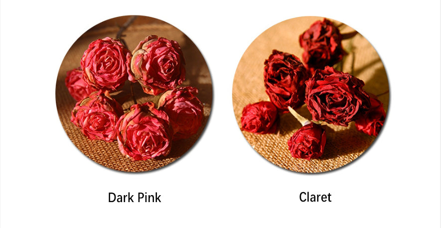 Six-Headed Burnt Edge Small Rose 12pcs - 20.8in