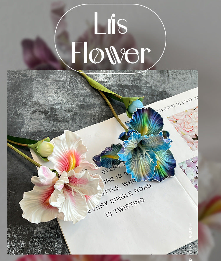 2 Iris Flowers EVA Realistic Touch Artificial Flowers