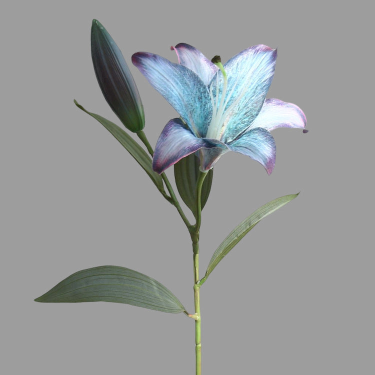 Artificial Flowers Fake Flowers Vintage Decoration 2 Heads Autumn Lily