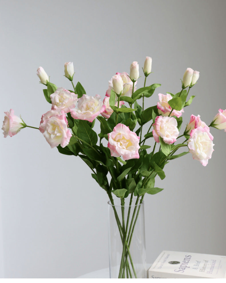 Light Luxury Simulation Single 3 Forks Moist Feeling Eustoma Fake Flowers