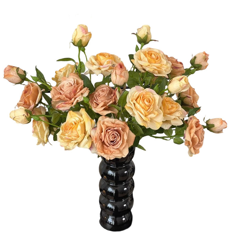 French Oil Painting Roasted Edge Rose Flower Table Flower Arrangement Handheld Flower