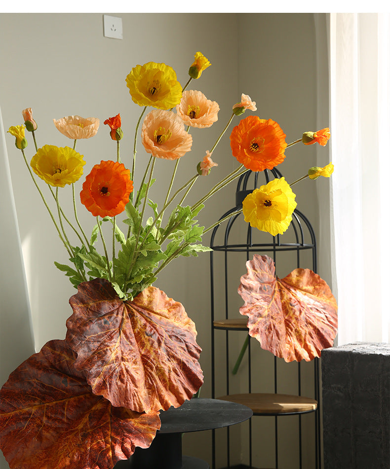 Two-Headed Poppy Artificial Flower Wedding Decoration Poppy Flower