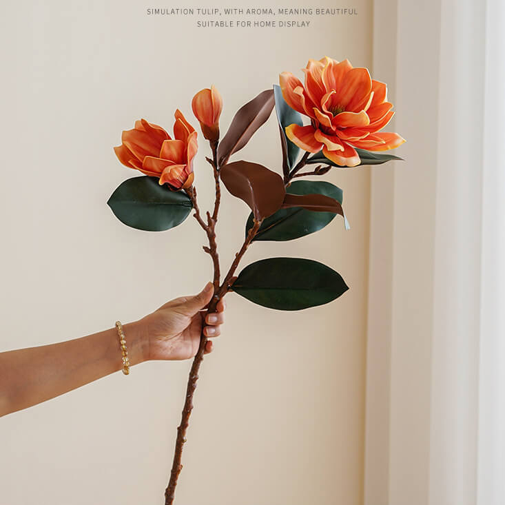 Magnolia with curled leaves 2pcs - 30inch
