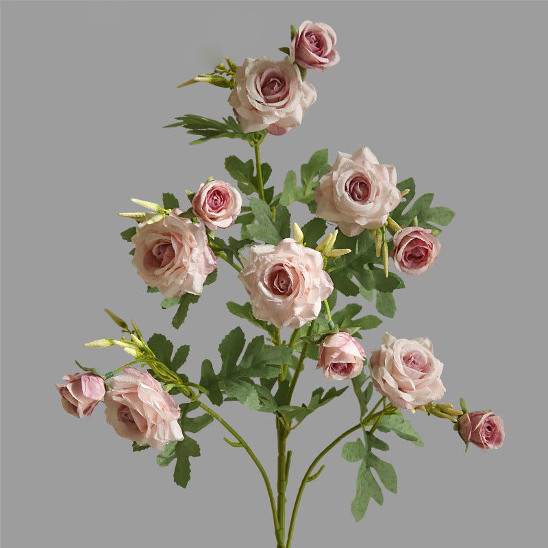 Multi-Head Wrinkled Fabric Rose 12pcs - 35.4in