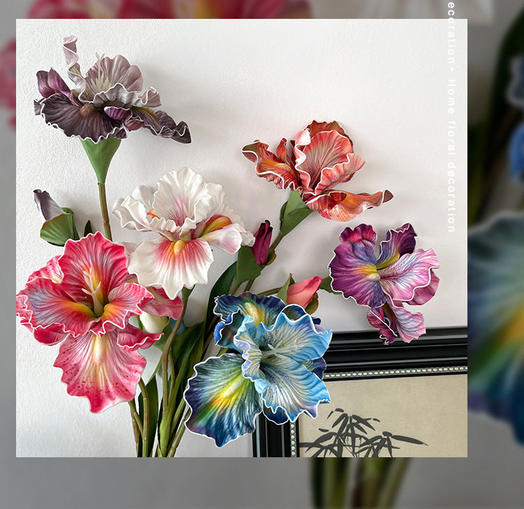 2 Iris Flowers EVA Realistic Touch Artificial Flowers