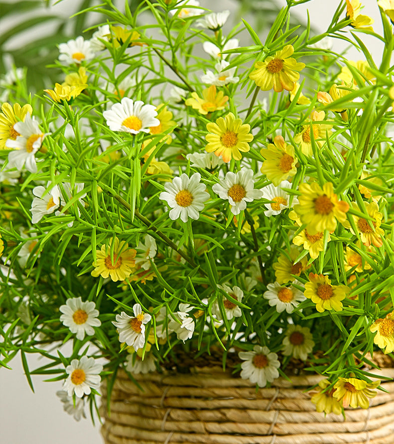 Artificial Flowers Fake Flowers Ins Style Decoration  Three-Pronged Chamomile