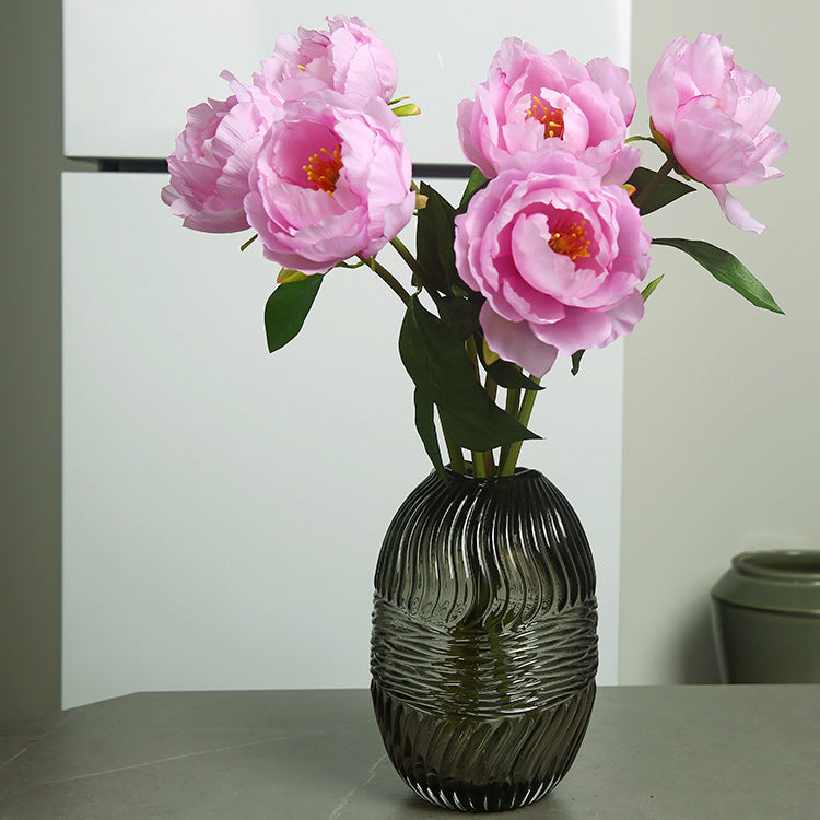 Single Branch Hibiscus Peony  12pcs - 17.7in