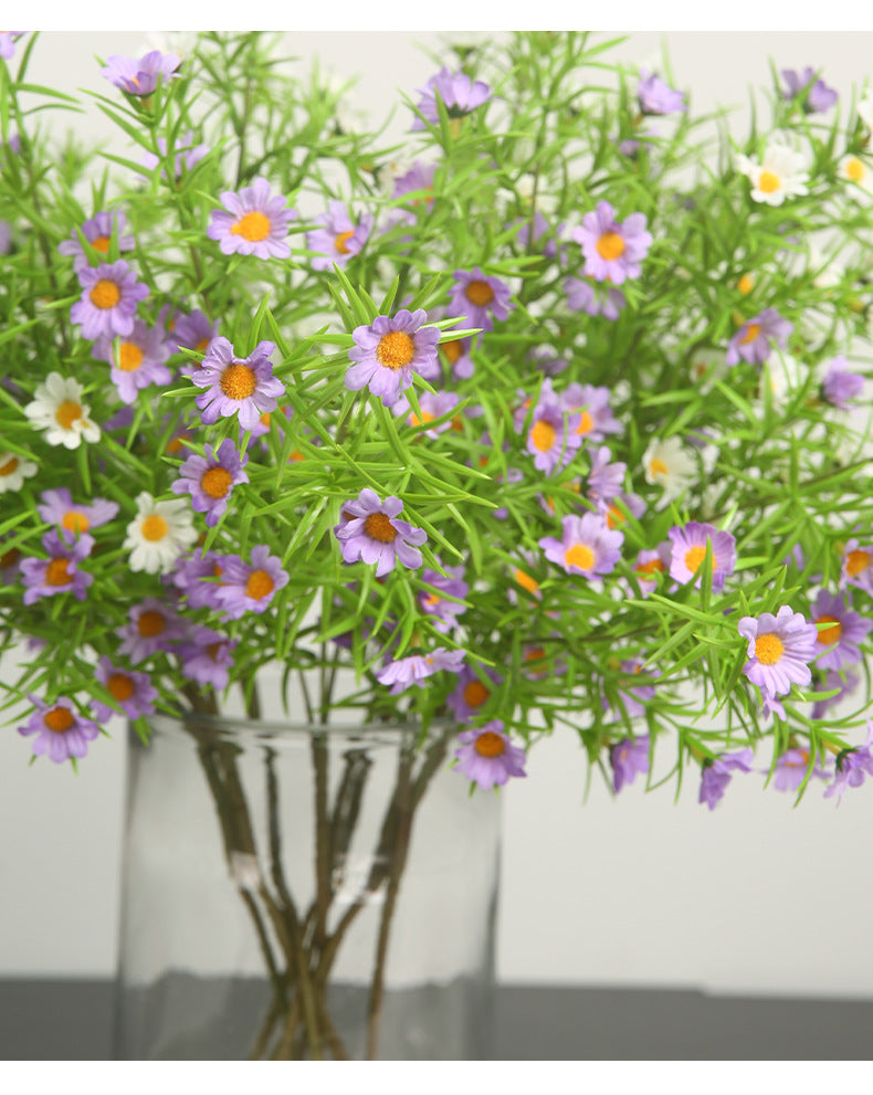Artificial Flowers Fake Flowers Ins Style Decoration  Three-Pronged Chamomile
