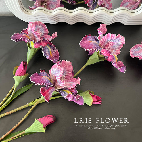 2 Iris Flowers EVA Realistic Touch Artificial Flowers