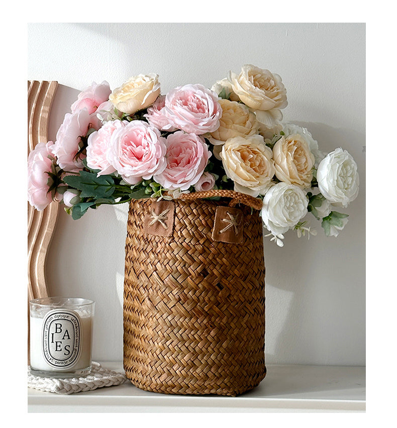 5 Peony Artificial Flowers Persian Rose Small Bunch Fake Flowers
