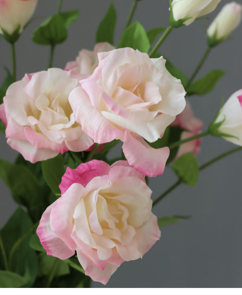 Light Luxury Simulation Single 3 Forks Moist Feeling Eustoma Fake Flowers