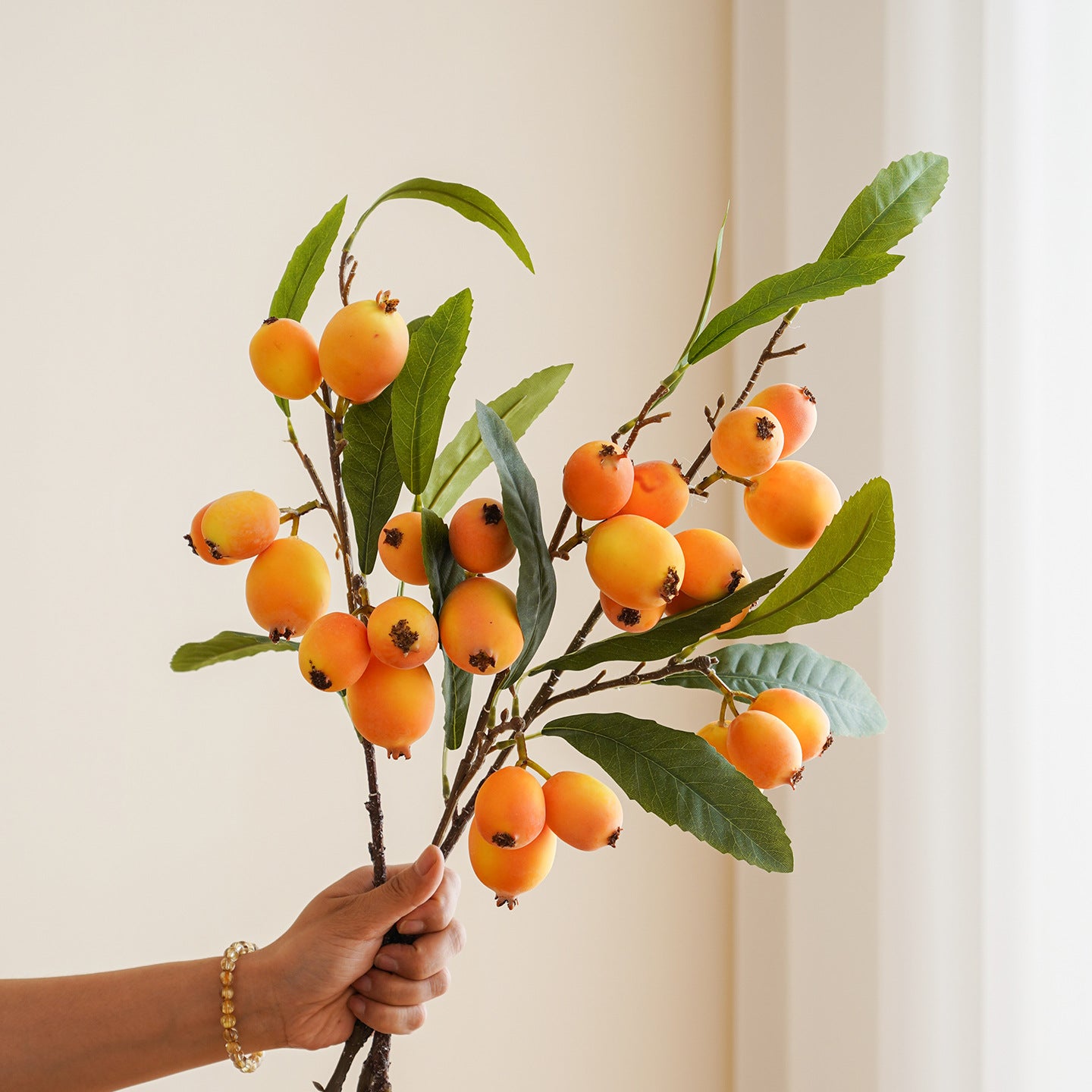Simulated Loquat Fruit, 1 pcs - 24.4inch