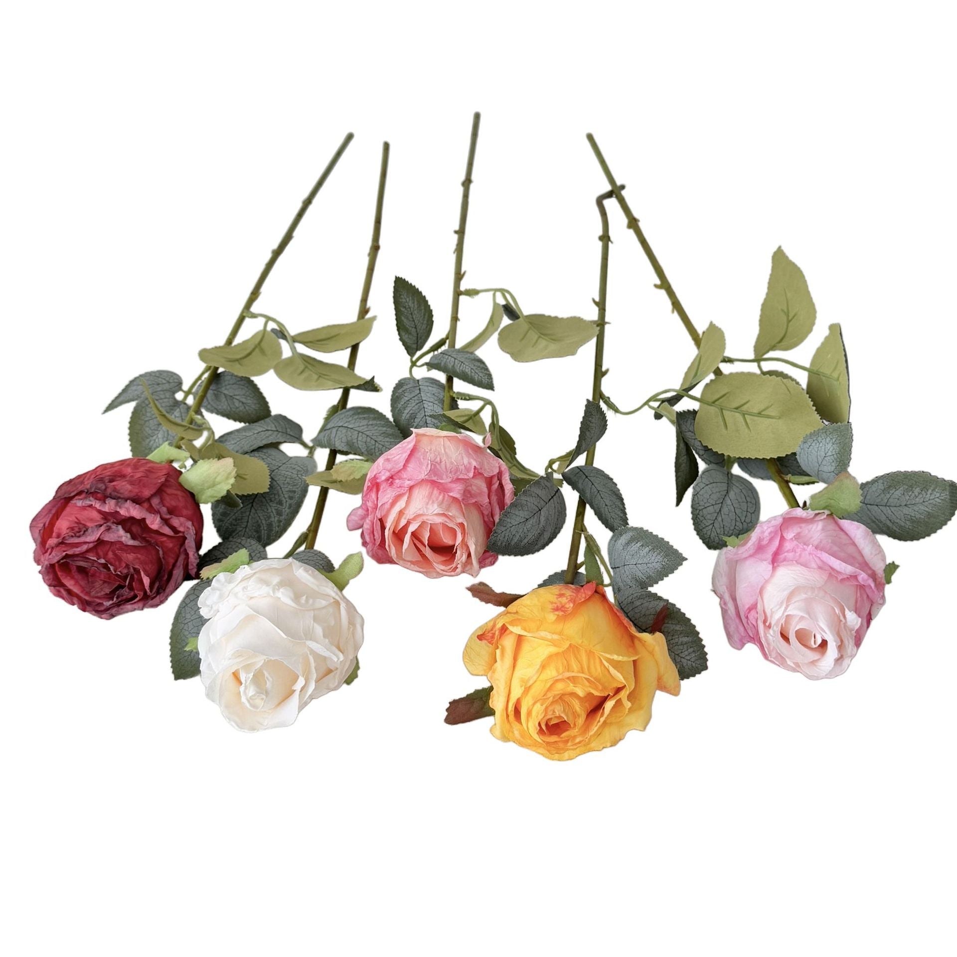 Simulated Burnt Edge Rose Vintage Rose