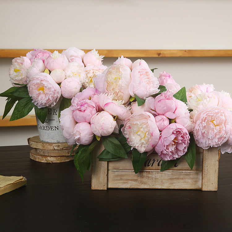 ins High-End Artificial Flowers Fake Flowers Six-Headed Peony Bouquet