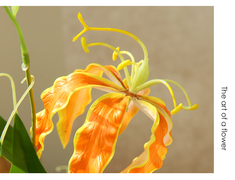 Artificial Flame Lily Flower Home Decoration Ornament Prop Modern Romantic Creative Ornament Fake Flower Floral Decoration